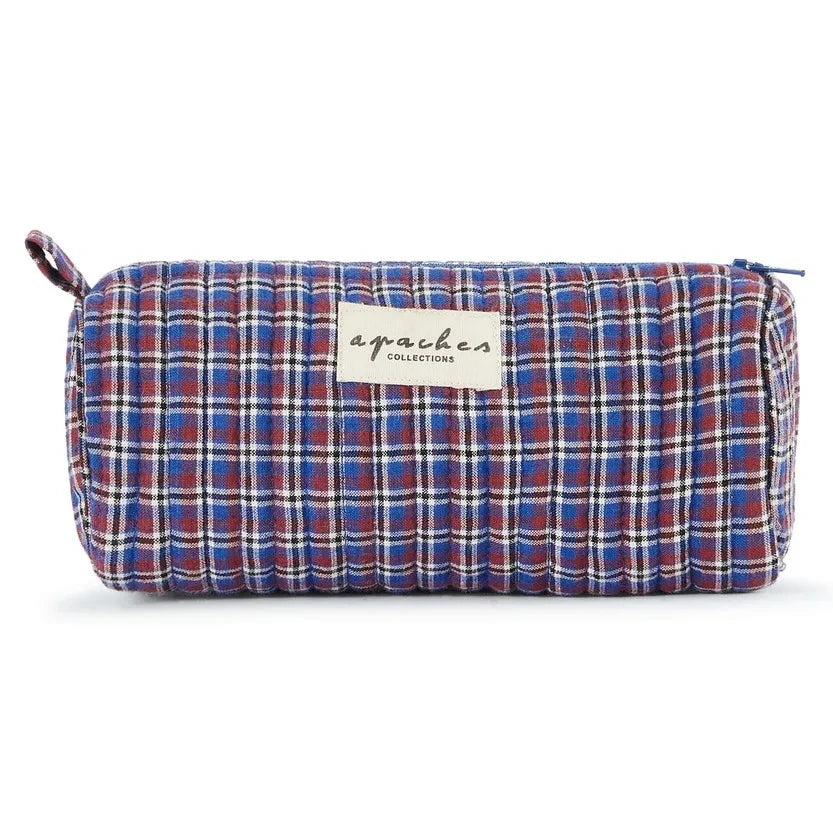 Apaches - Opal Carreaux Pencil Case | Blue
