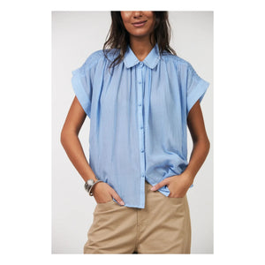 Lollys Laundry - Badal Cotton Blouse | Blue