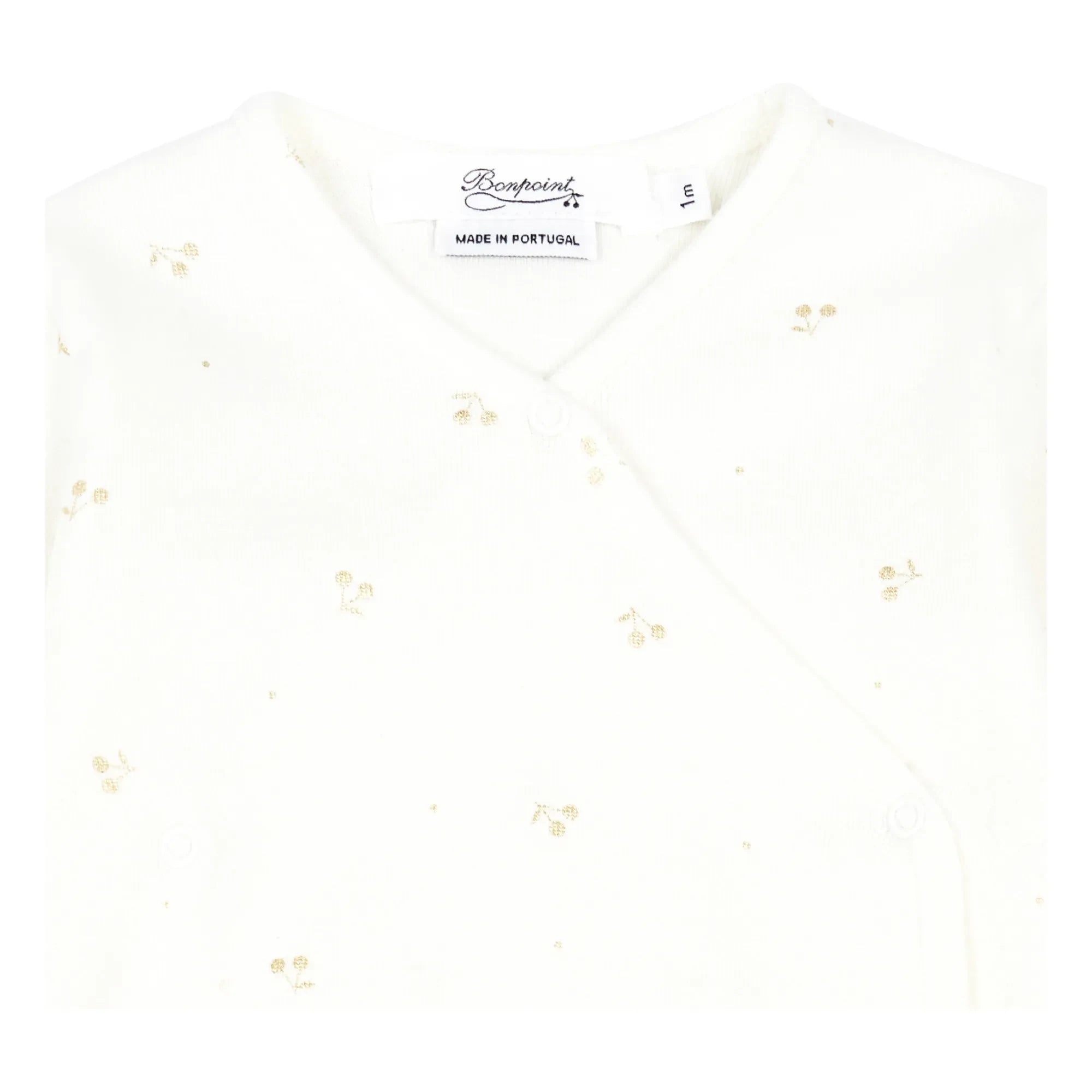 Bonpoint - Cherry Jersey Romper Pajamas | Gold