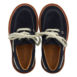 Angulus - Dock Leather Boat Shoes | Navy Blue