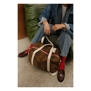 Rose in April - Raphaël Tartan baby care bag | Brown