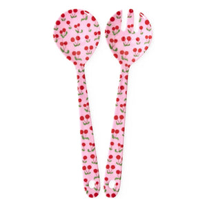 Rice - Cherry Melamine Salad Serving Set | Pink