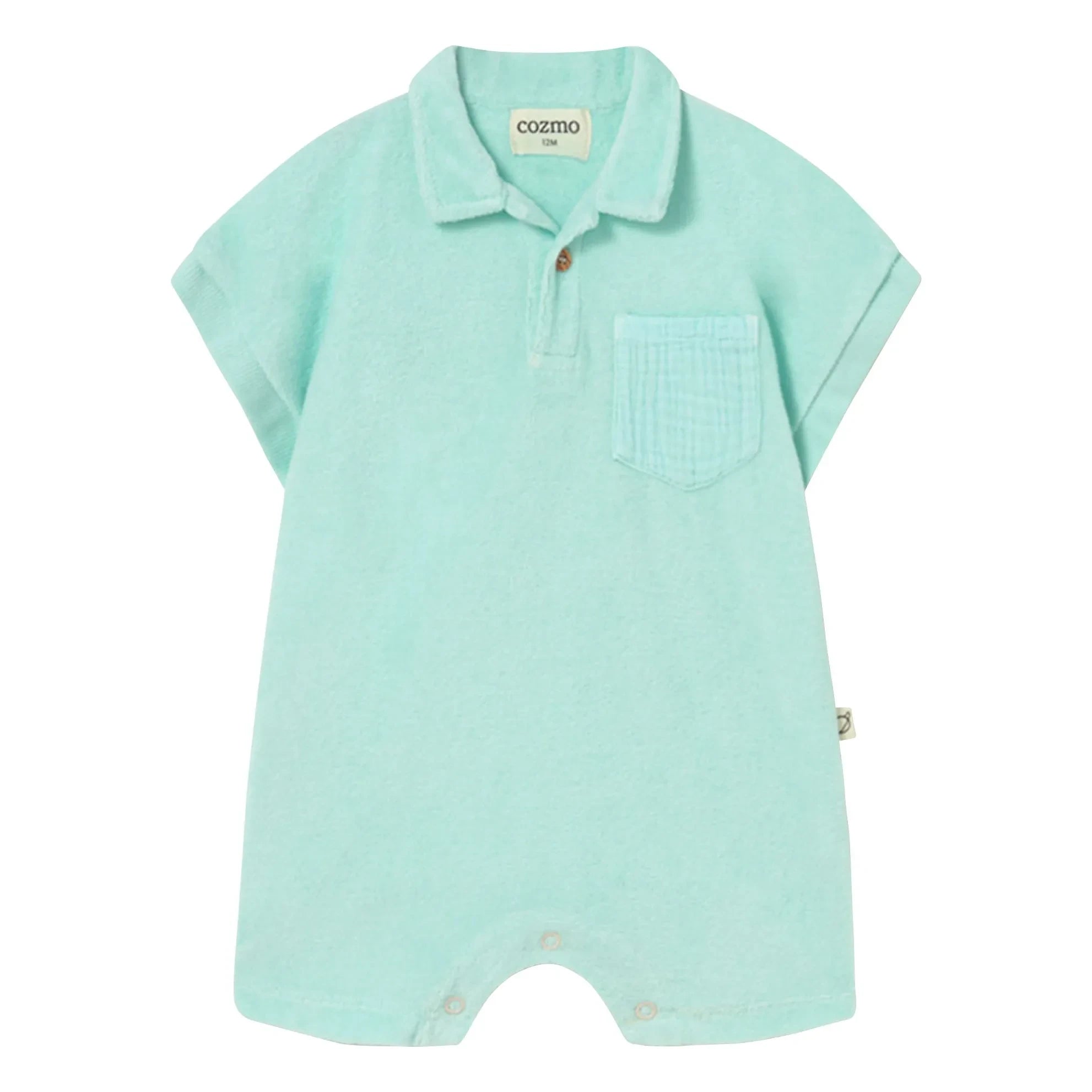 Cozmo - Combishort Jake Towel Fabric | Aqua