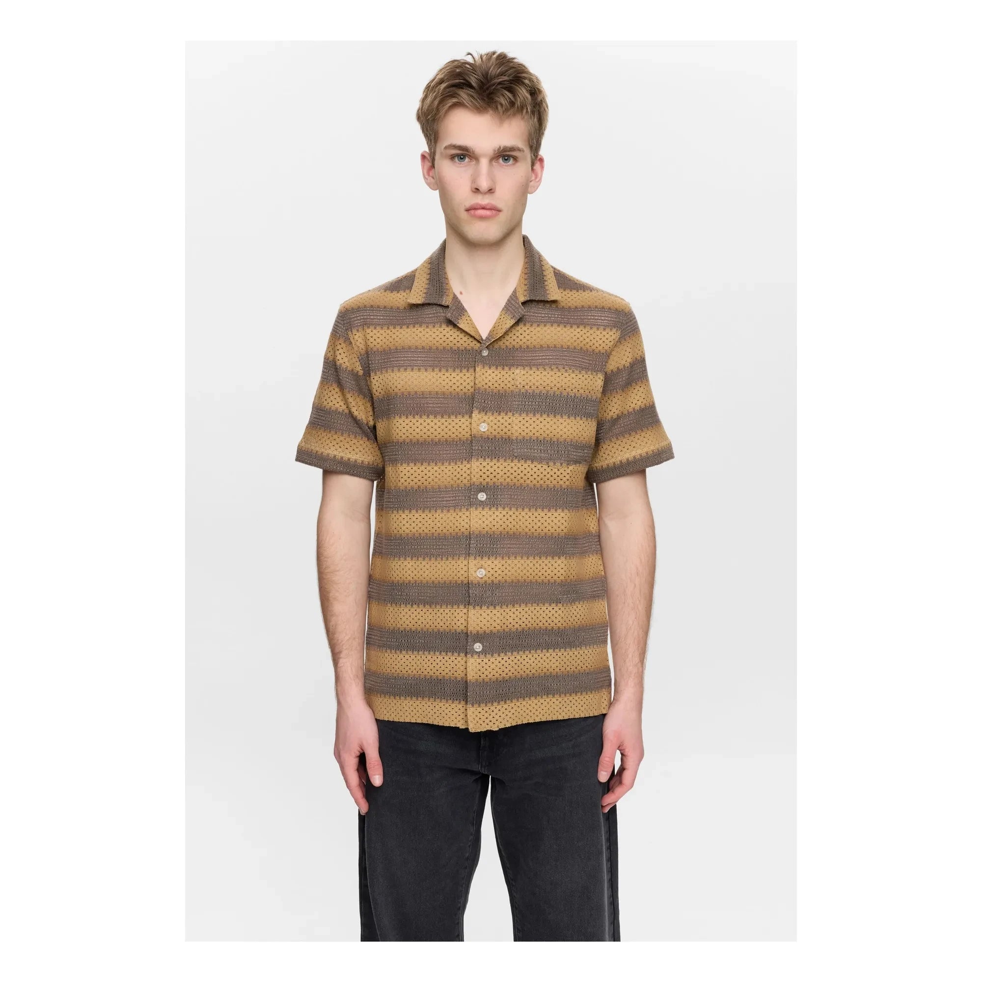 Anerkjendt - Akleander Striped Shirt | Light Brown