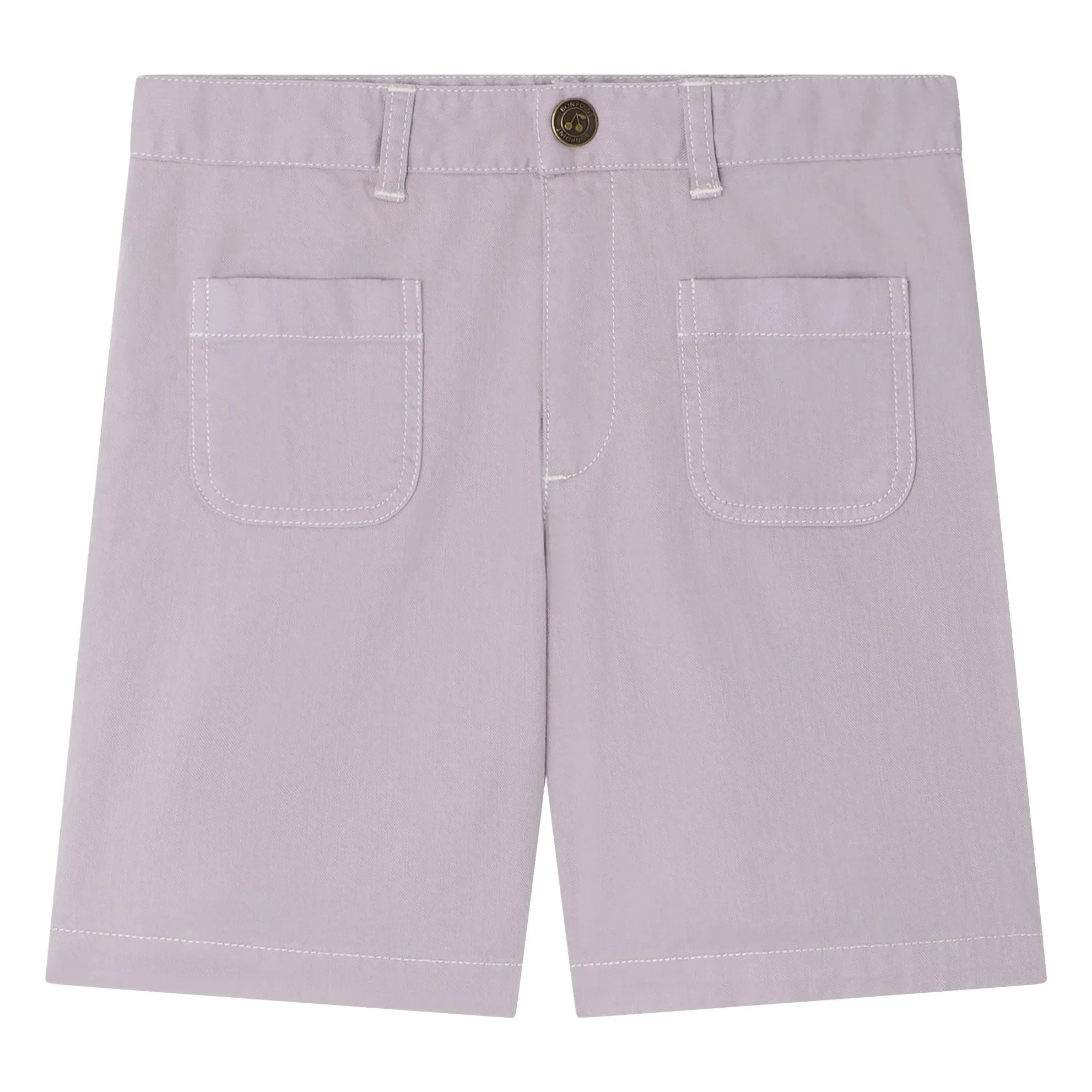 Bonpoint - Lavender-Colored Denim Shorts Eureka Organic Cotton