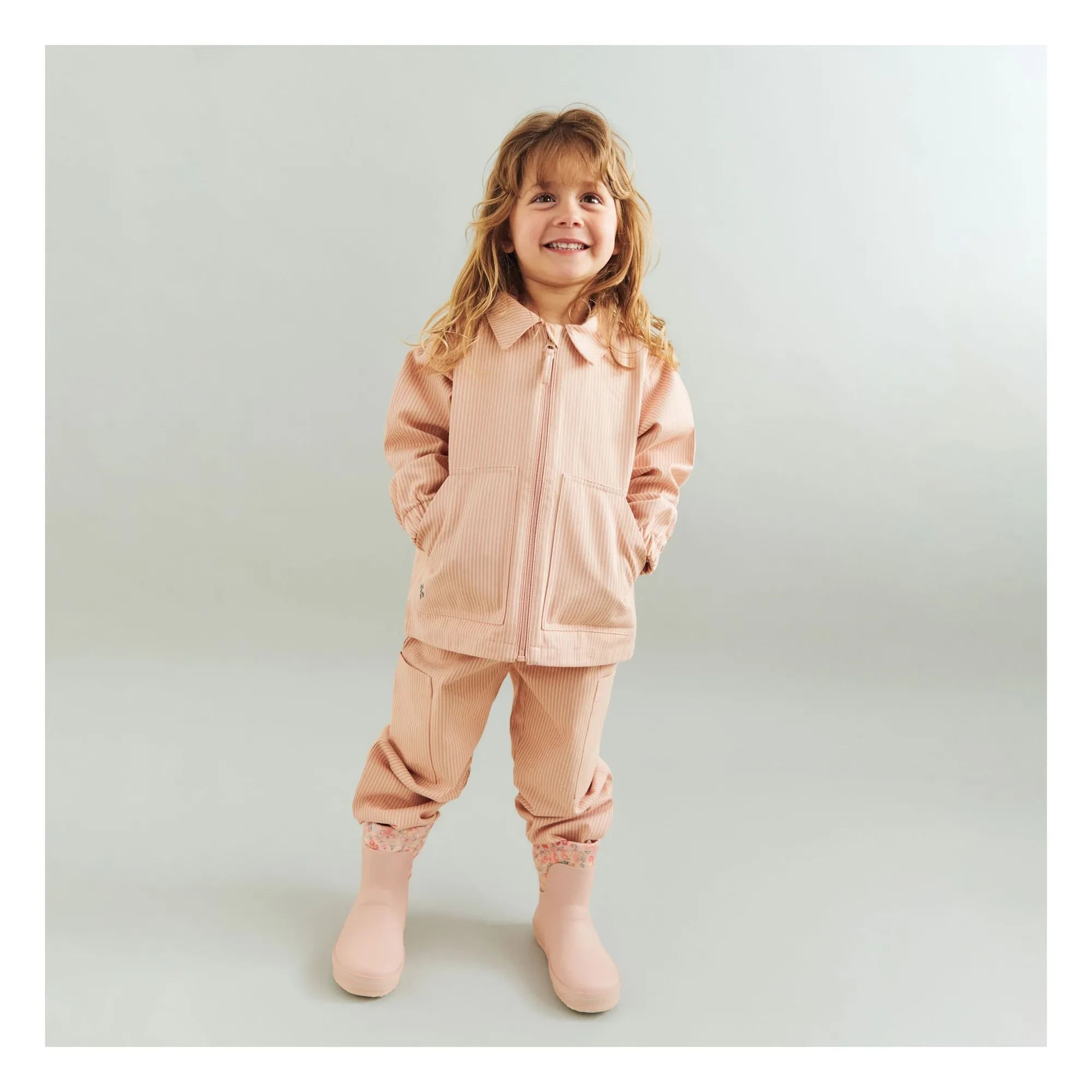 Wheat - Bofo Striped Organic Cotton Jacket | Peach