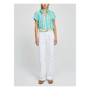 Laurence Bras - Cotton Snail Blouse | Turquoise