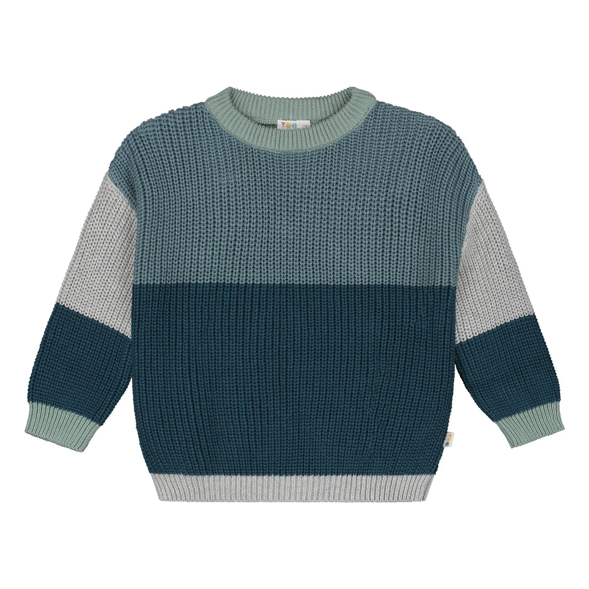 Yuki - Color-block Organic Cotton Sweater | Blue