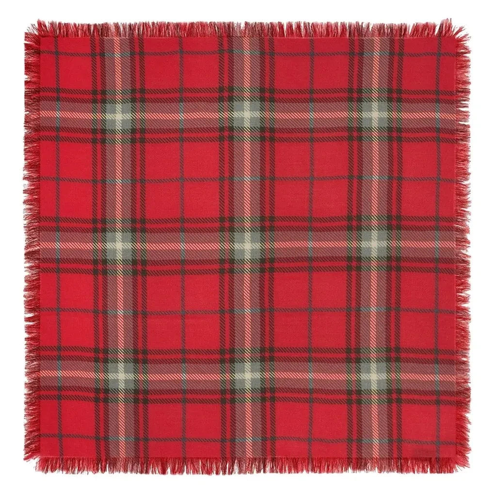 Bompard - Swann Tartan Cashmere Mini Scarf | Red