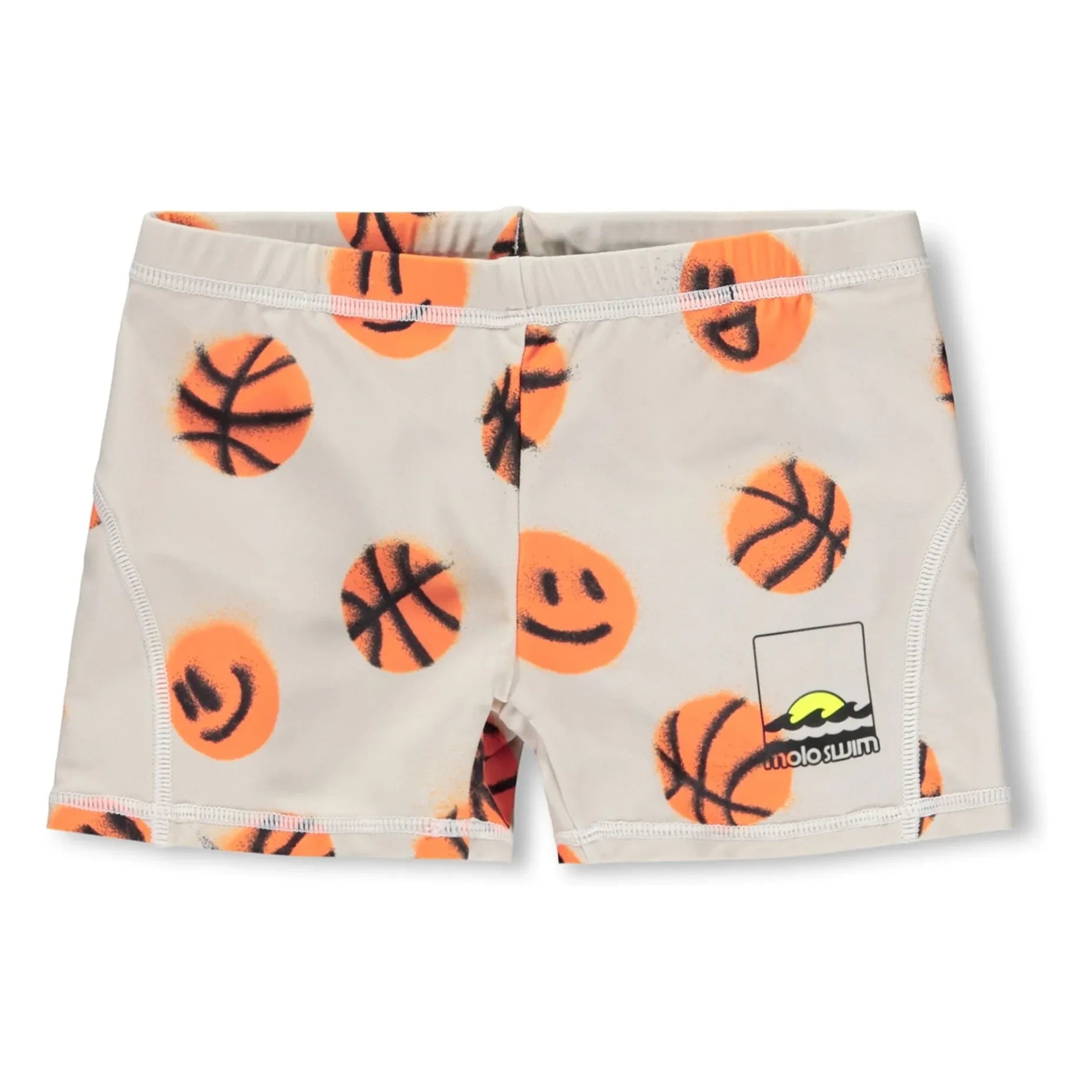 Molo - Norton Basketballs Recycled Fiber Swimsuit Shorts | Beige