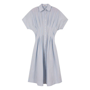 Indee - Striped Valois Shirt Dress | Light Blue