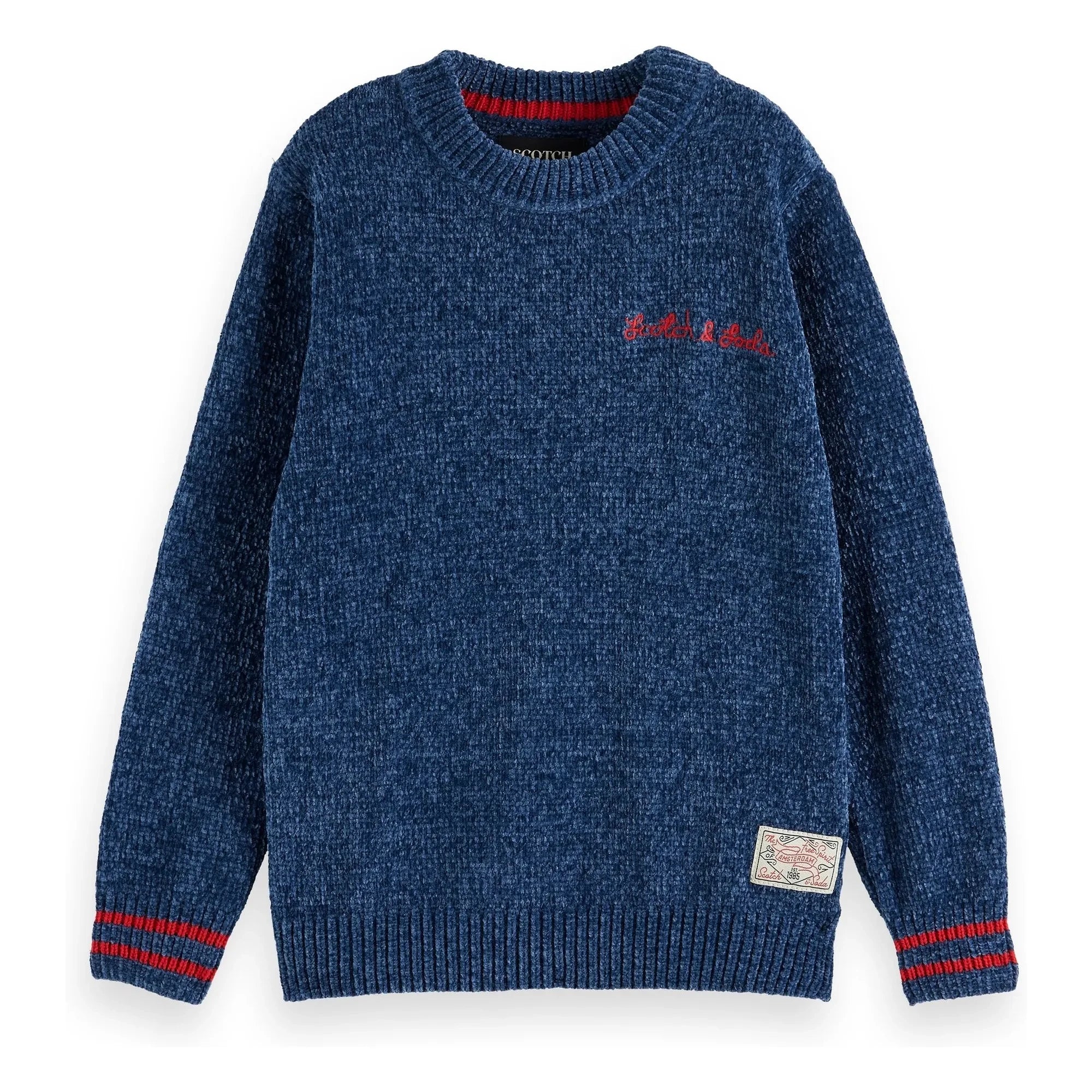 Scotch & Soda - Suede Knit Crew Neck Sweater | Blue