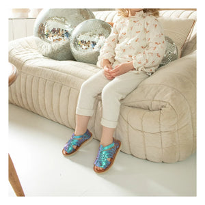 Mapache - Sandalita Mermaid Metallic Sandals | Turquoise