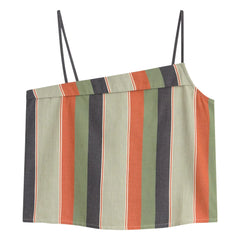 Thinking Mu - Raida Striped Organic Cotton Top | Orange