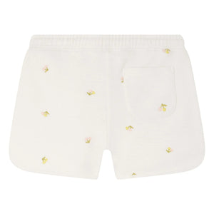 Bonpoint - Caroline Cherries Organic Cotton Fleece Shorts | Ecru
