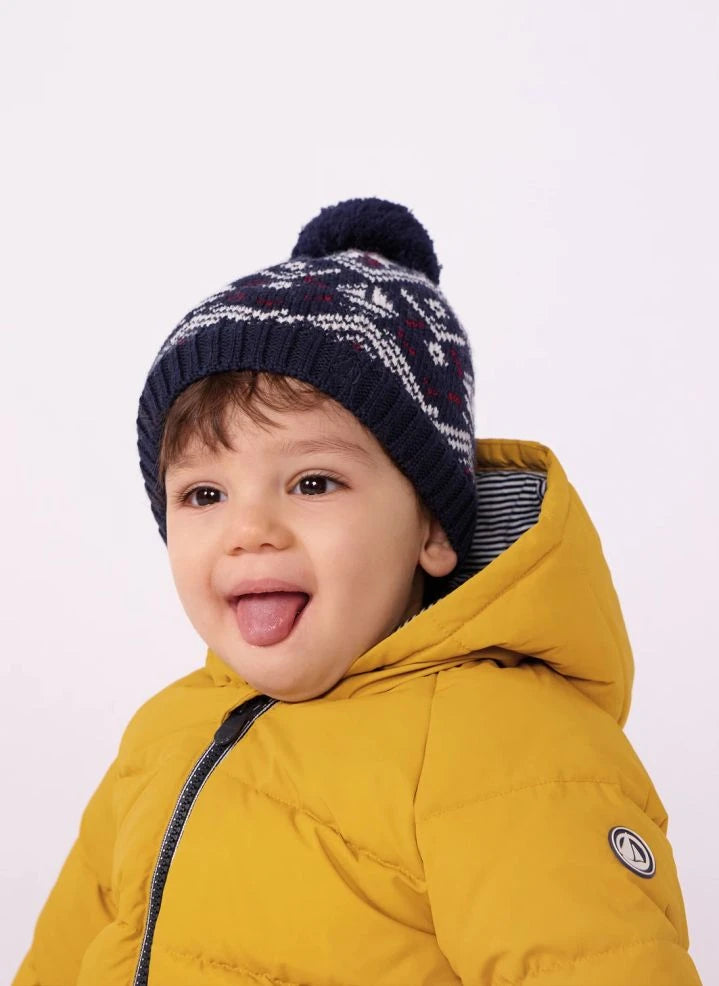 Petit Bateau - Jacquard Wool Hat | Navy