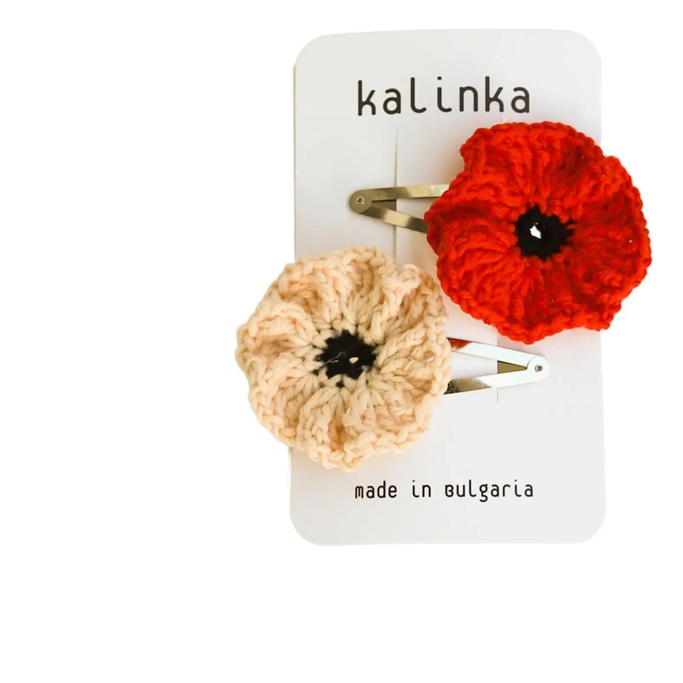 Kalinka - 2-Piece Poppy Merino Wool Crochet Stick Set | Red
