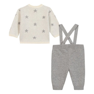 Bonton - Wolf Cardigan and Pants Set | Gray Melange