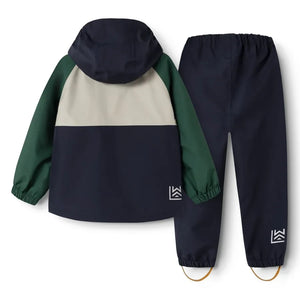 Liewood - Pedia Color-Blocked Recycled Fiber Rain Set | Dark green