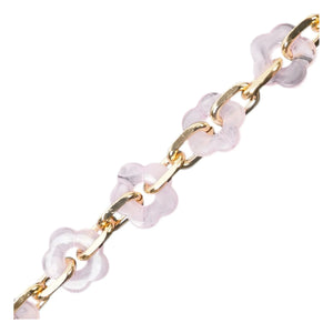 LaCoqueFrançaise - Cassy Long Chain with Flowers 120 cm | Pink