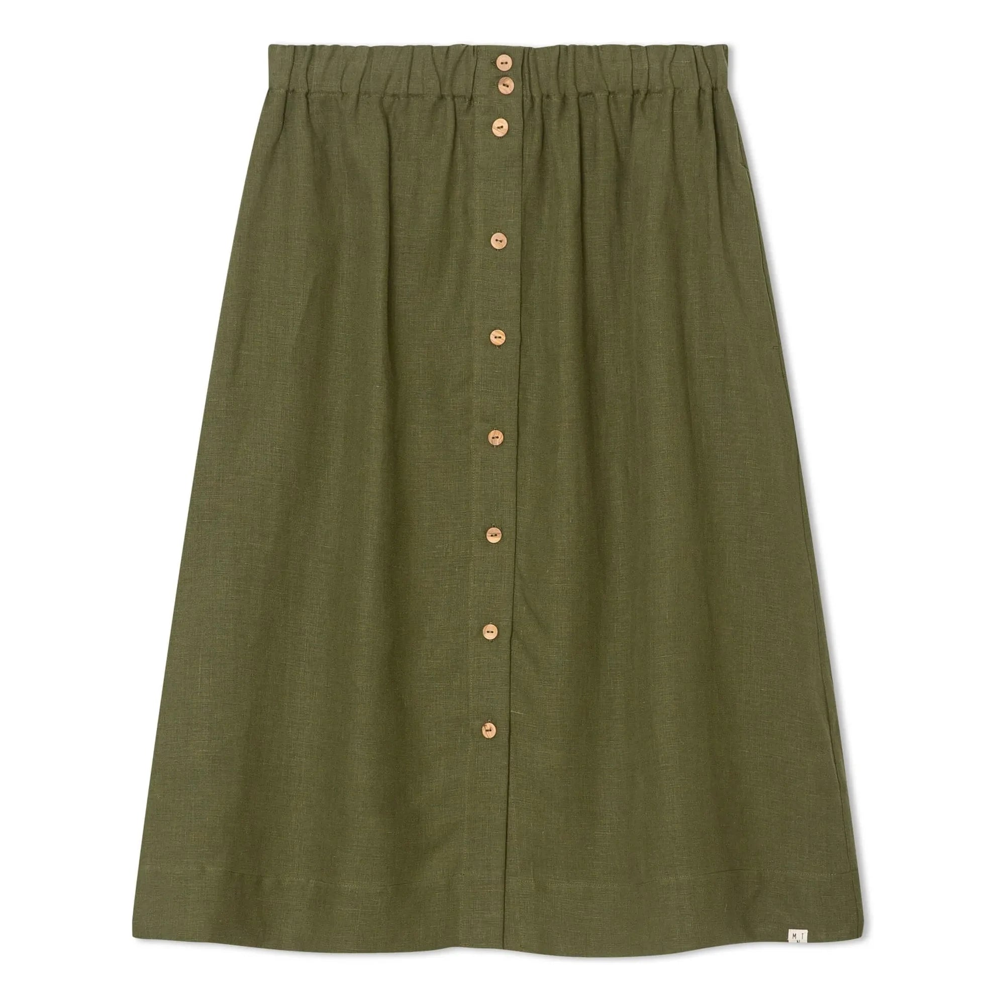 Matona - Linen Midi Skirt | Olive