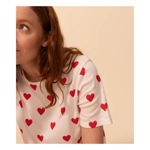 Petit Bateau - Heart-shaped Pajama Shorts - Women's Collection | White