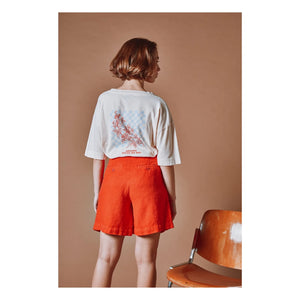 Emile et Ida - Le Temps Des Fraises Organic Cotton T-Shirt | Cream
