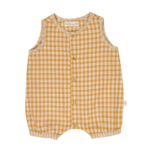 Lilinoa - Théo Checked Romper | Caramel