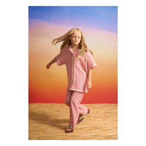 Maison Mangostan - Wavy Knit Shirt | Pink
