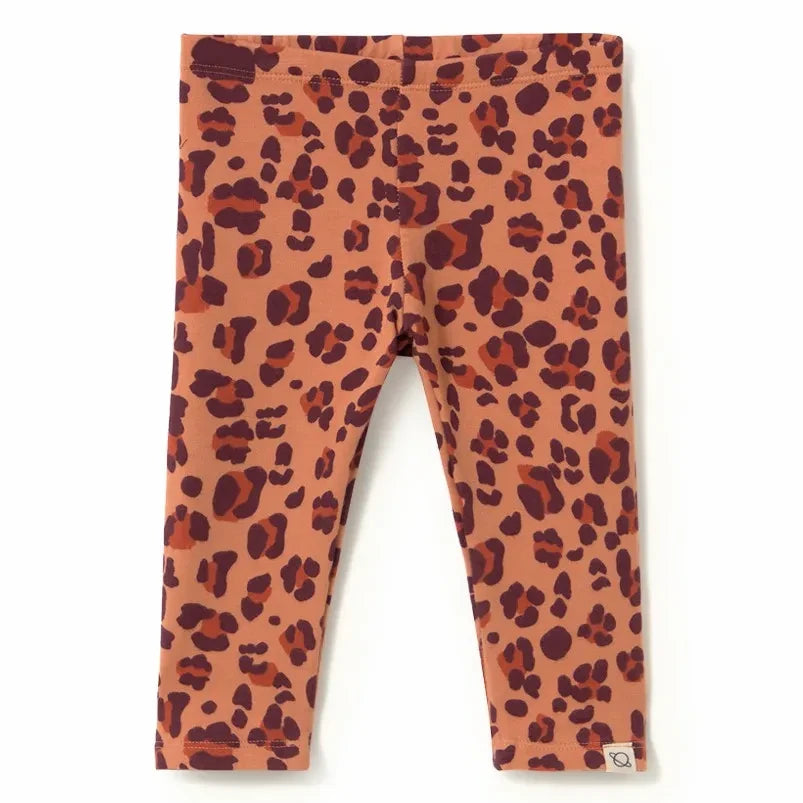 Cozmo - Organic Cotton Baby Leopard Leggings | Coral