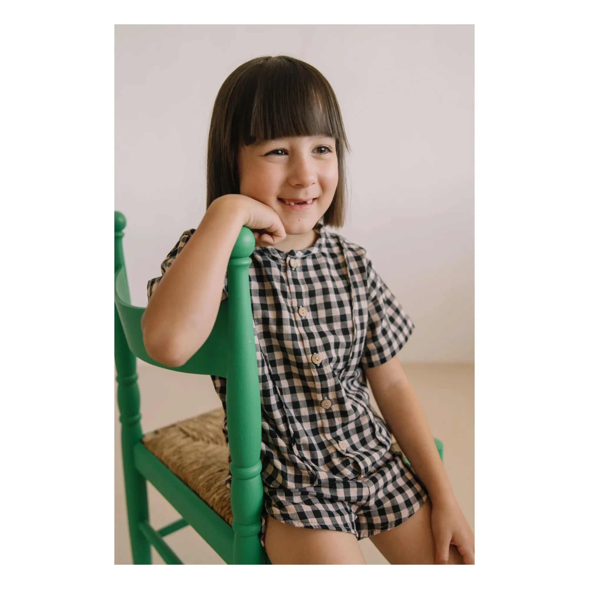 Studio Bohème - Thelme Vichy Blouse Organic Cotton Gauze | Black