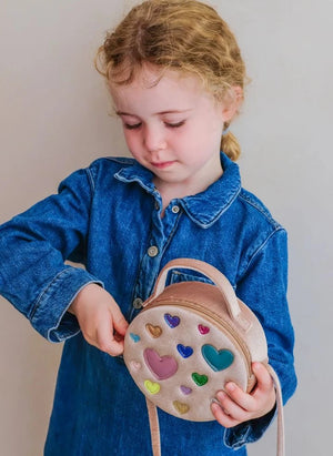 Mimi & Lula - Kadife Kalp Çanta | Soluk Pembe