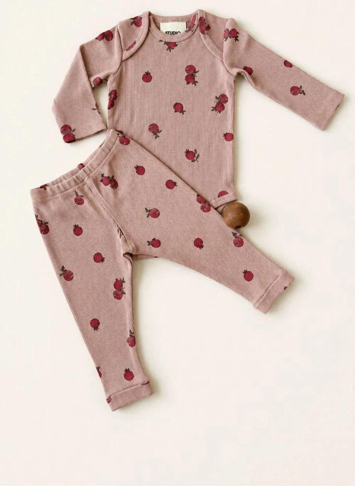 Studio Bohème - Rom Pom Raised Organic Cotton Leggings | Beige