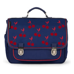 Caramel & Cie - Velvet Cherry Handbag | Navy Blue