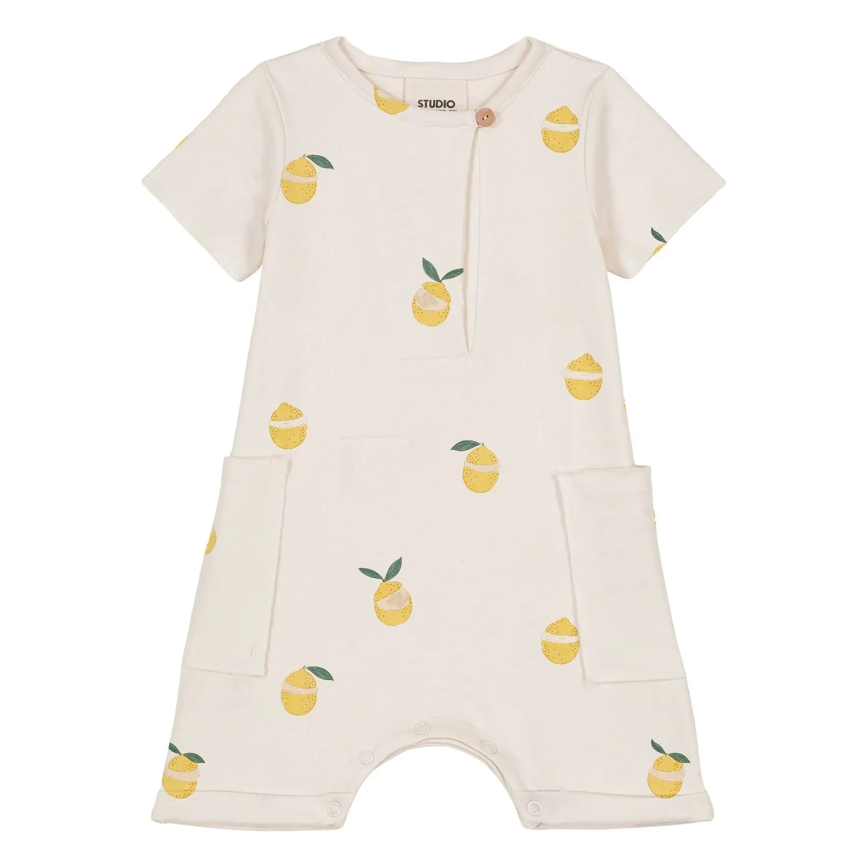 Studio Bohème - Organic Cotton Aimé Citrons Romper | Off-White