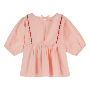 Emile et Ida - Voile Ruffled Blouse | Light Pink