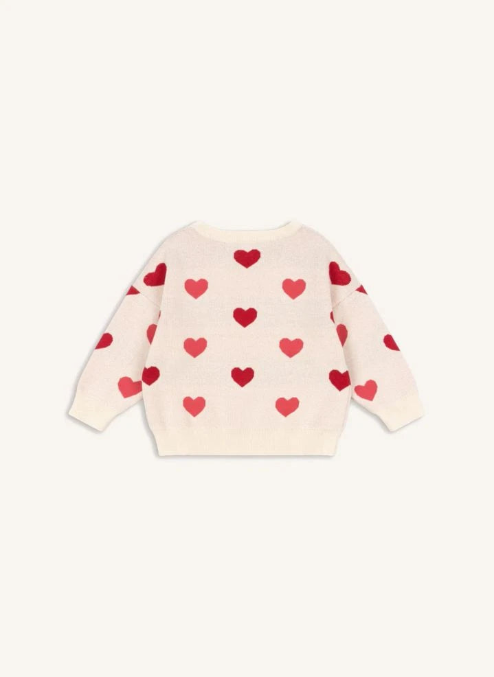 Konges Sløjd - Lapis Sweater Hearts Organic Cotton | Light Pink