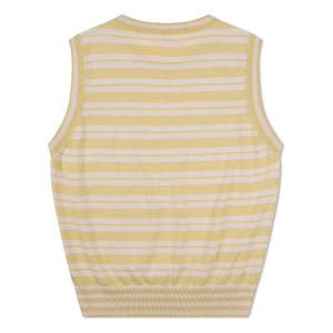 Matona - Organic Cotton Striped Thin Knit Tank Top | Pale Yellow