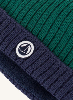 Petit Bateau - Two-tone organic cotton baby hat | Green