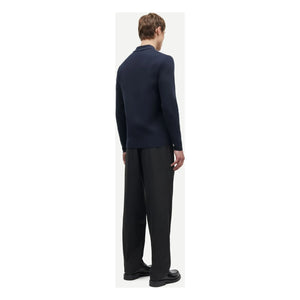 Samsoe Samsoe - Guna Long Sleeve Half-Zip Polo T-Shirt | Navy Blue