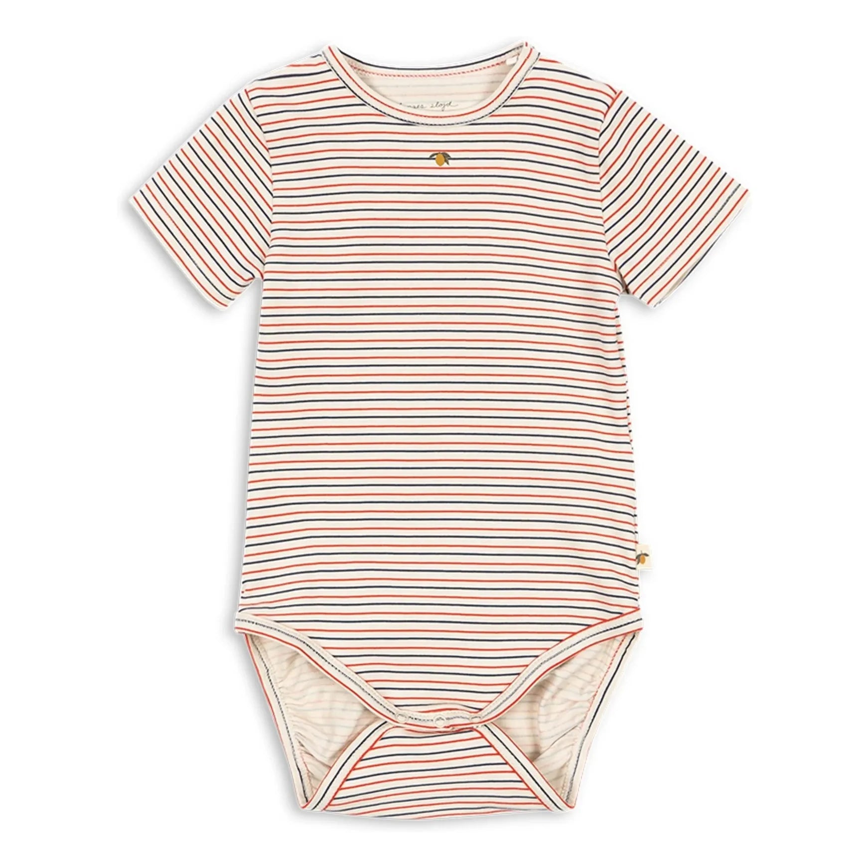 Konges Sløjd - Striped Organic Cotton Short Sleeve Bodysuit | Red