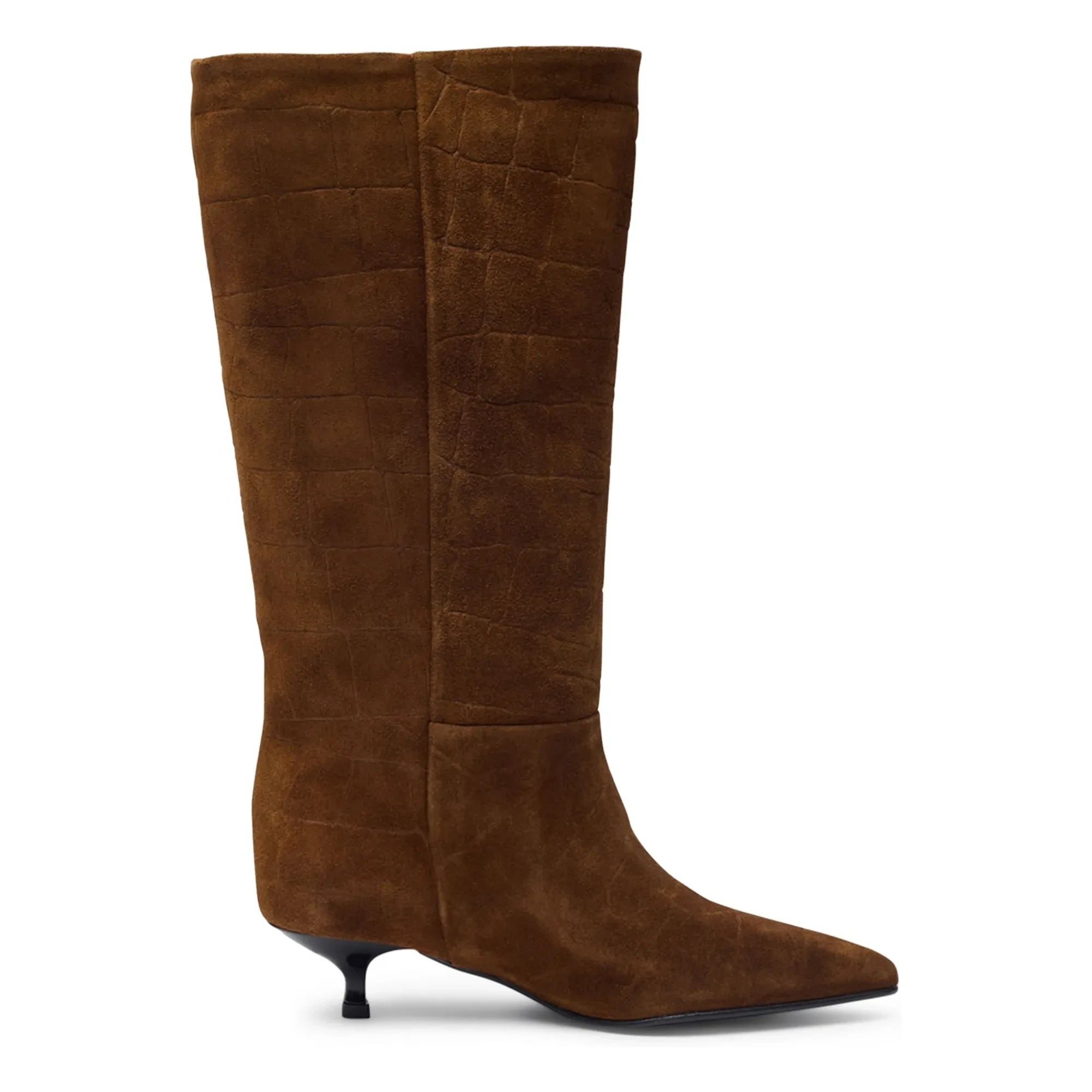 Augusta - Sydney Croco Effect Leather Boots | Tan