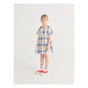 Bobo Choses - Tartan organic cotton dress | Off-white