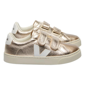 Veja - Esplar Leather O.T. Sneakers with Stripes | Gold-Brown