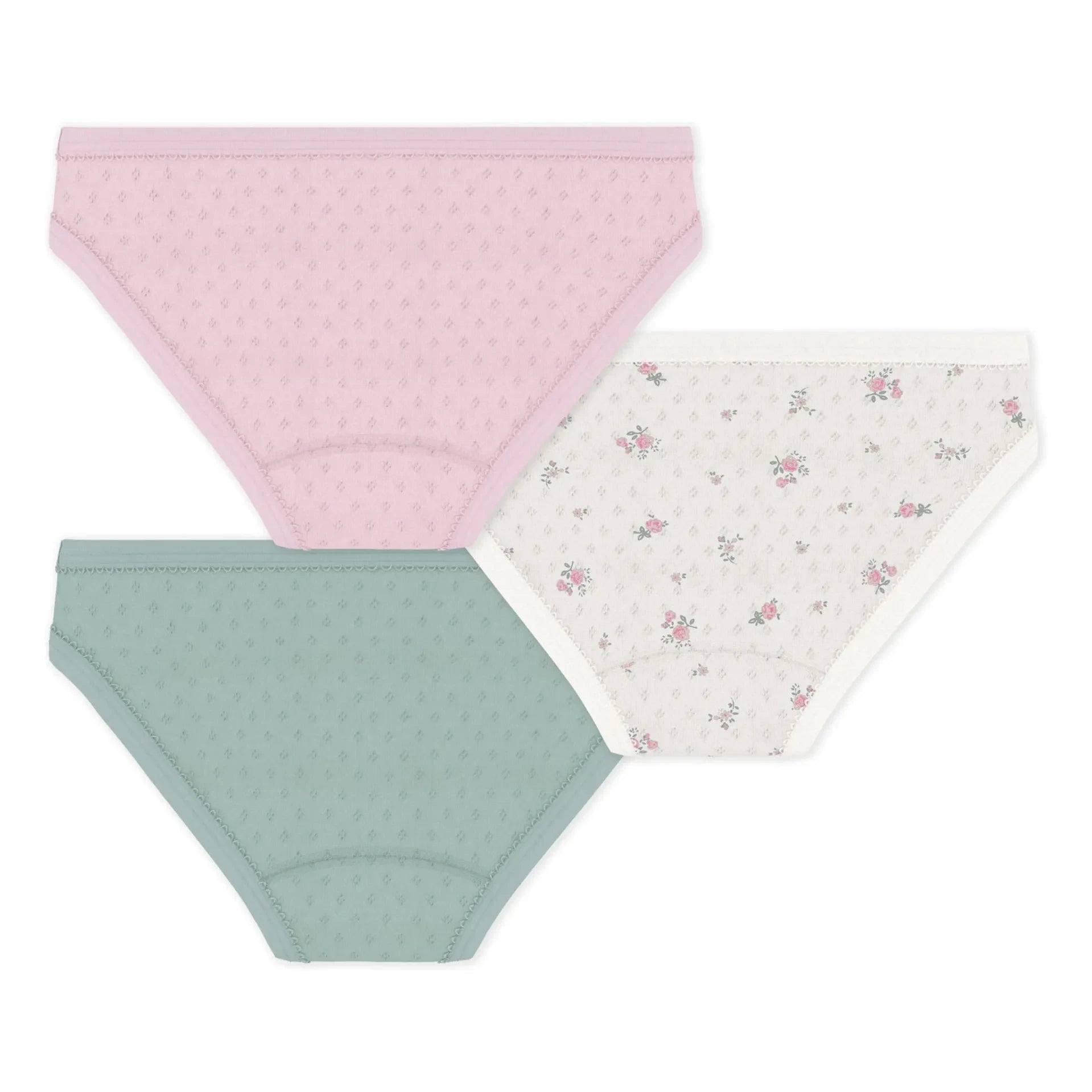 Petit Bateau - Batch 3 Light Embroidered Underwear | Pink