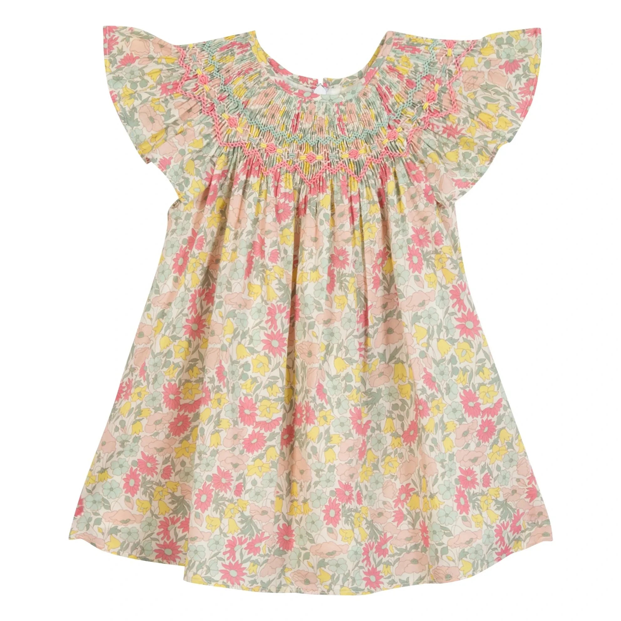 Tartine et Chocolat - Floral Gathered Dress | Yellow