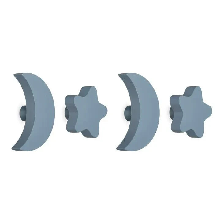 Nofred - Star and Moon Hooks - Set of 4 | Blue