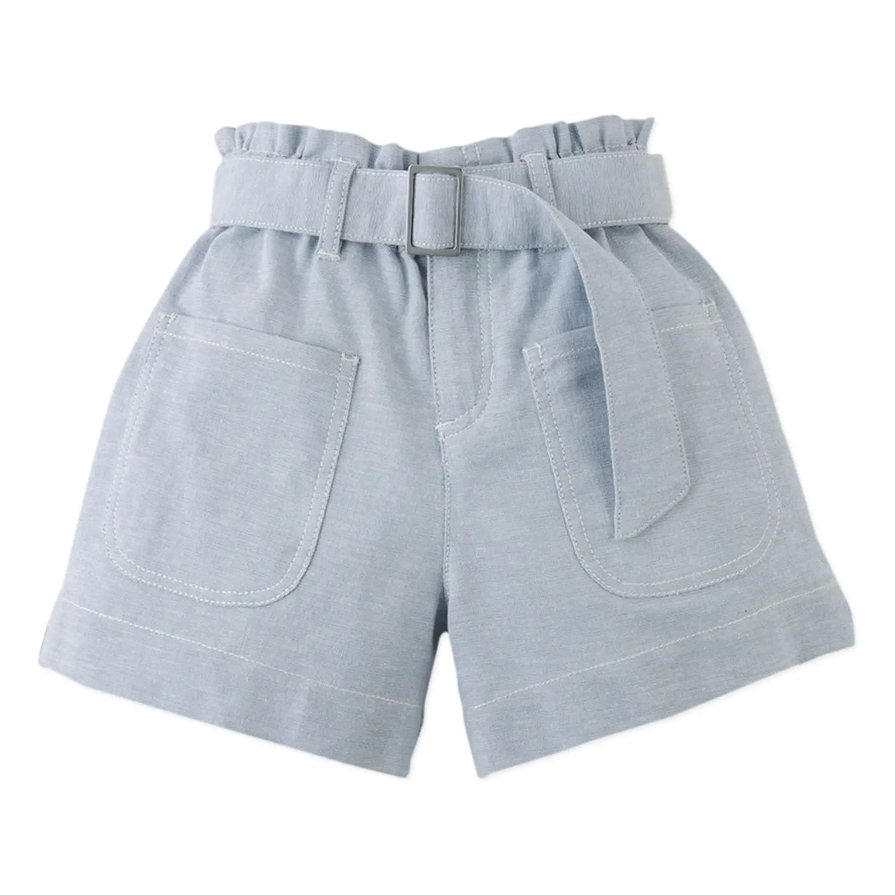 Gingersnaps - Amara Belted Short Shorts | Light Blue