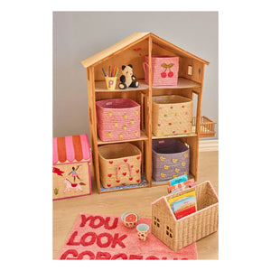 Rice - Lemon Straw Storage Basket | Pink