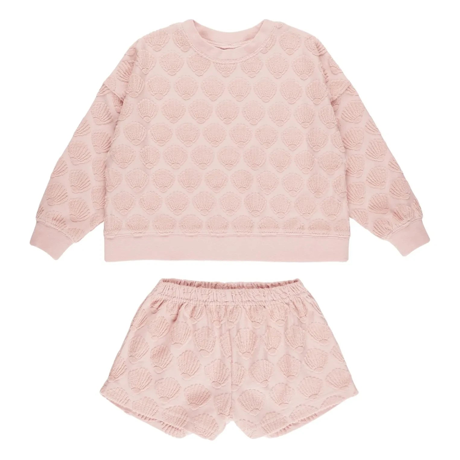 Rylee + Cru - Terry Fabric Sweatshirt and Shorts Set | Light Pink